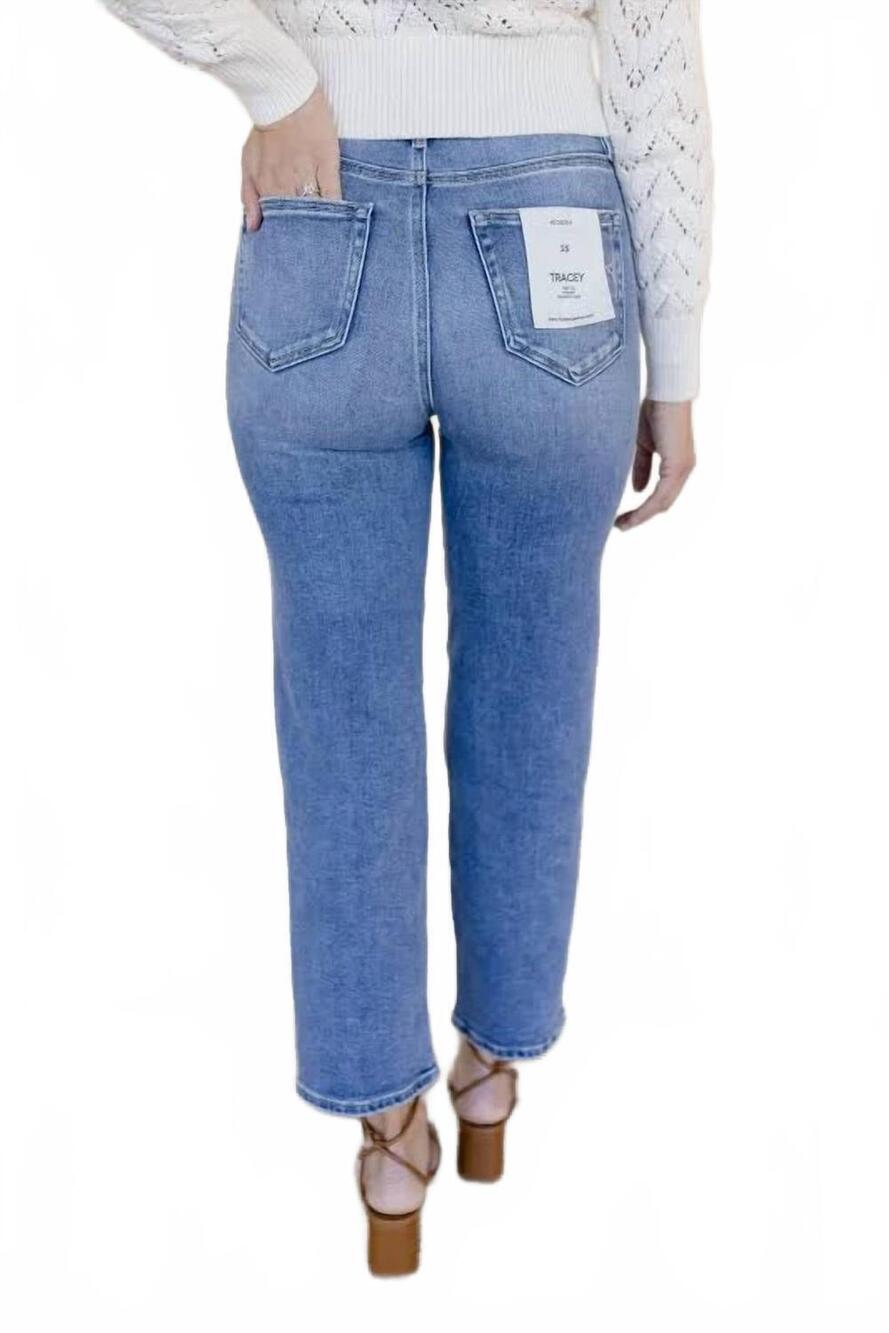 NEW HIDDEN tracey mid rise crop relax straight jean in largo - Picture 4 of 5